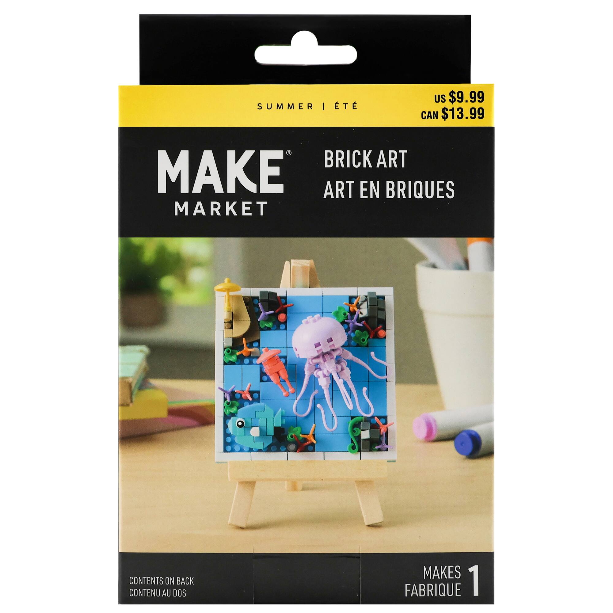 Jellyfish Brick Art Kit with Wooden Easel by Make Market®